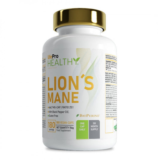 LIFE PRO LION'S MANE 180 VEGAN CAPS.